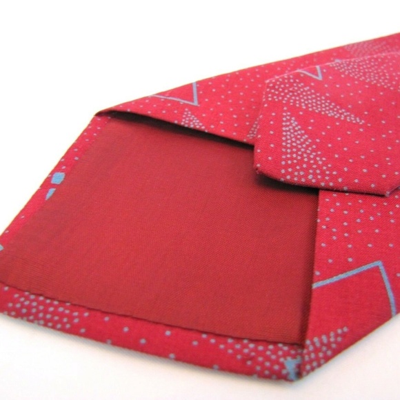 GIORGIO ARMANI Red Tie Vtg Memphis Modern Cherry - Picture 4 of 6